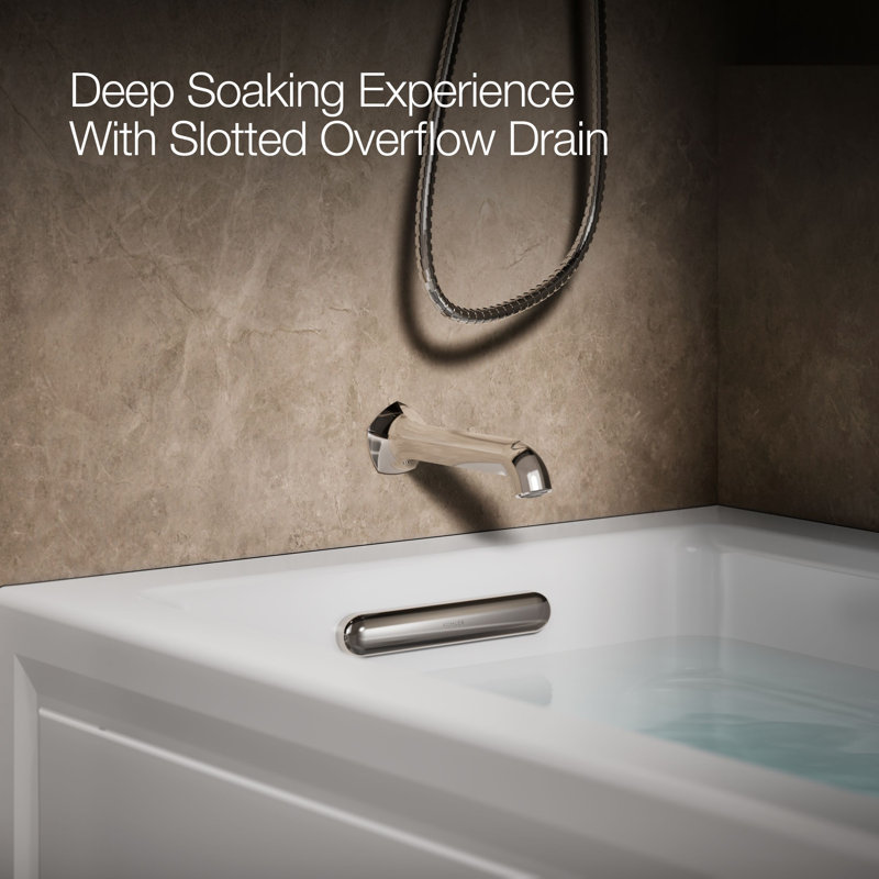 Archer® Alcove 60" x 32" Whirpool Bathtub, White, Left