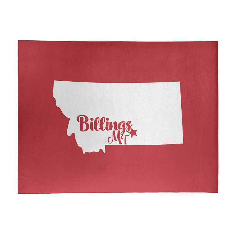 Tapis de zone rouge en polyester billings montana, Rectangle 8 pi x 10 pi