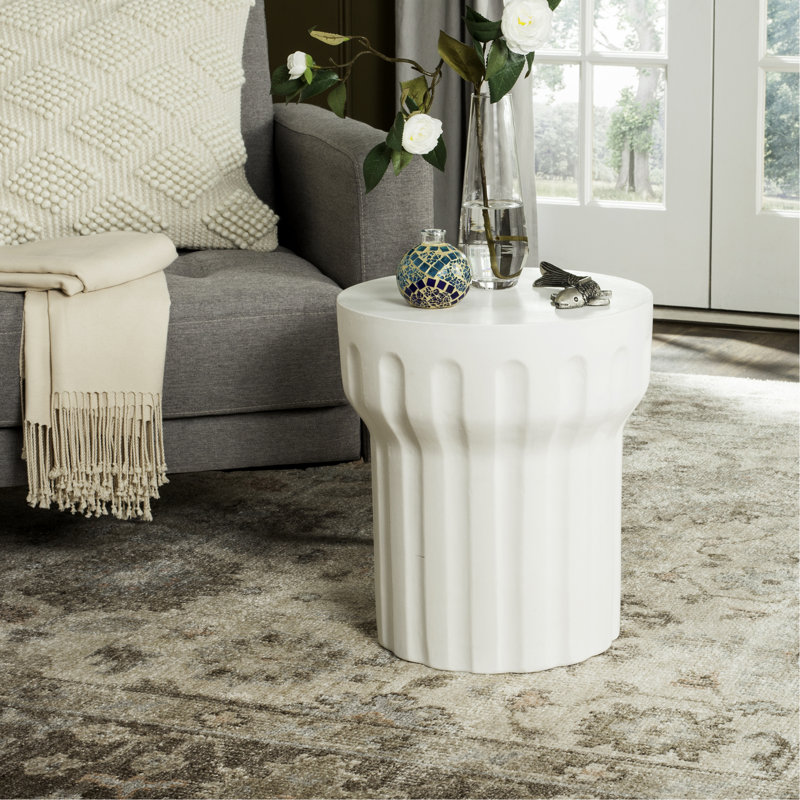 Fellsburg Stone Top End Table, Ivory