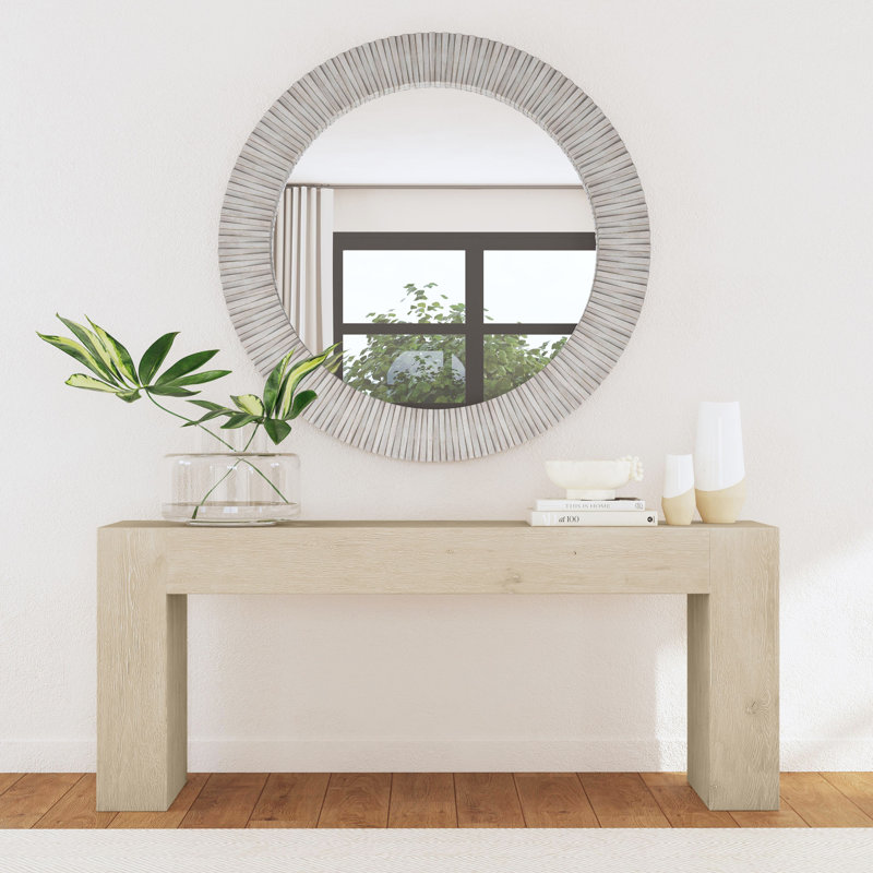 Myrtle Mango Wood Mirror, Gray Wash