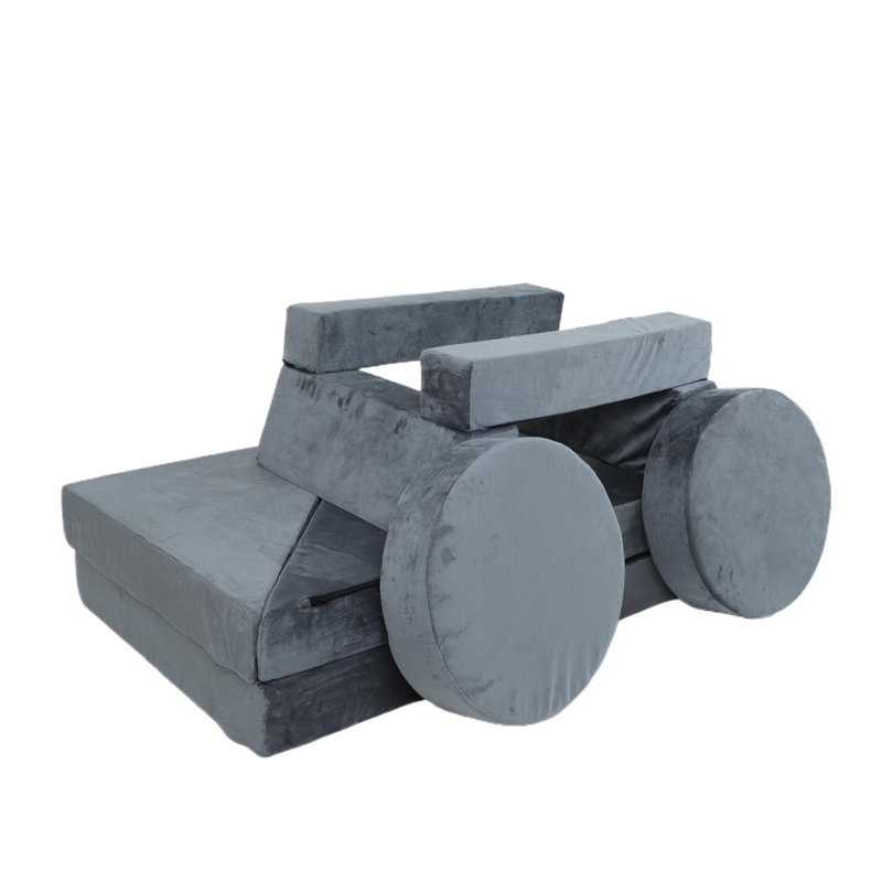 Canapé modulaire pour enfant 14 pièces, canapé modulaire pour enfant pour jeu créatif, mousse convertible et coussin de sol, gris