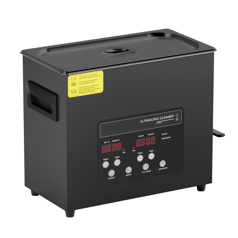 Nettoyeur ultrasonique numérique 6L avec chaufferette et minuterie, machine de nettoyage industriel en acier inoxydable 40kHz pour bijoux, outils et retenues