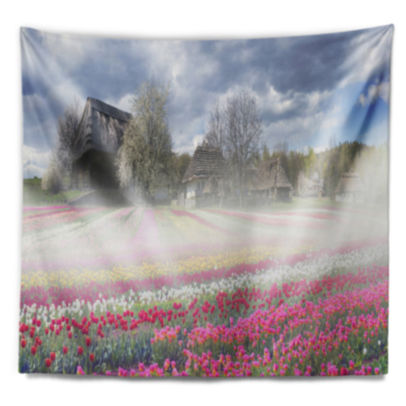 Tapisserie du terrain de tulipes pirogovo Landscape, H 32 po x l 39 po