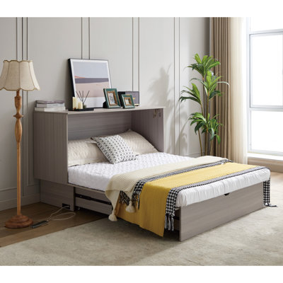 Lit moderne avec rangement pratique, matelas pour grand lit et port de charge, armoire pour grand lit gris, station pliante