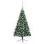 Arbre de Noël artificiel semi-illuminé avec ensemble de décoration de fête-361850517