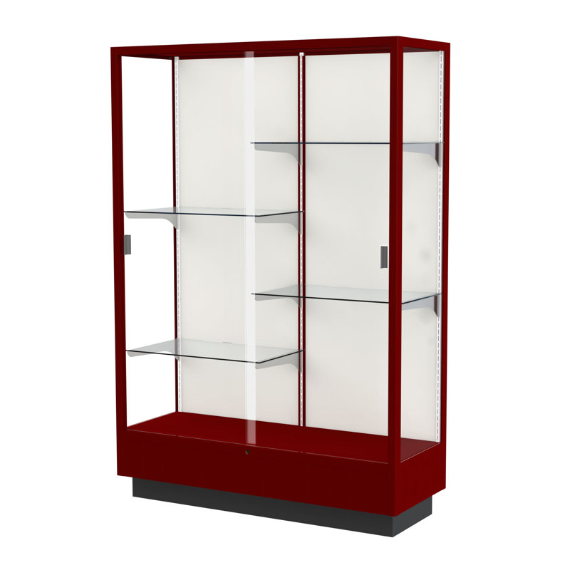  Vitrine à trophée en bois H 70 po x l 48 po Heritage Series, Cordovan, Plaque de tissu