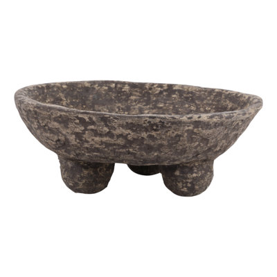 Bol décoratif décoratif en papier mâché rond pour la maison - Bol décoratif moderne parfait pour un comptoir de cuisine, une table basse ou un vestibule - 13 po