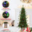 Arbre de Noël festif de 4 pi avec 100 lumières à DEL multicolores, 396 pointes, baies rouges, pin et baies réalistes à base scintillante et baies en PE / branches, pot à paillettes décoratif