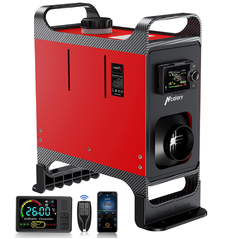 8KW Diesel Heater with Upgraded Base, 12V 24V Portable Gas All-in-One Heater with Bluetooth APP Control, Fixed Bracket