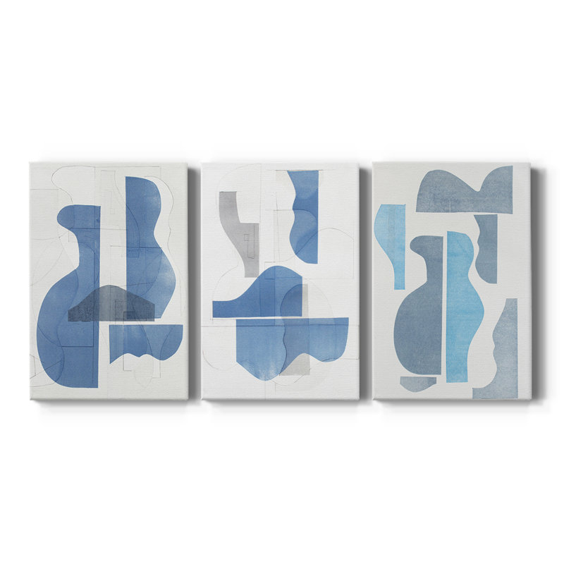 Pottery Forms I  -Custom Wrapped Gallery Canvas - 3 Pieces, 48" H x 96" W