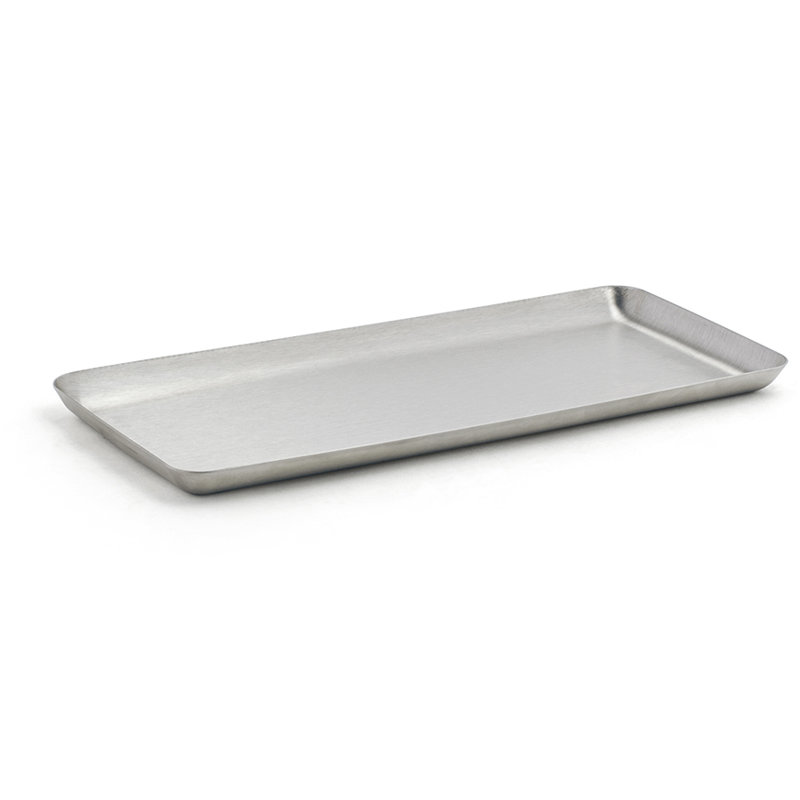 Amenity Metal Tray - Set of 6, Brushed Silver