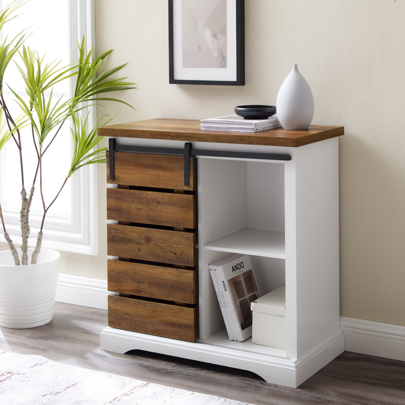 Vanderhoff 81.2cm Sideboard, White/Reclaimed Barnwood