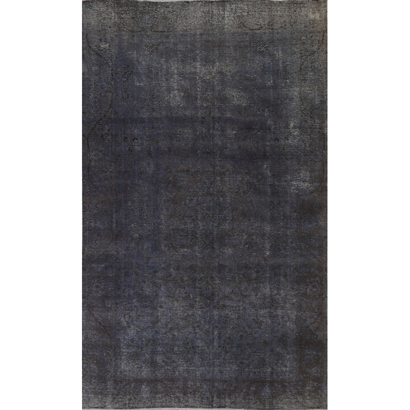 Tapis persan Tabriz patiné délavé surteint noué à la main 6 x 10