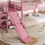 Lit superposé simple en métal avec escalier de rangement, glissade et rails de sécurité pour enfants (sans matelas)-132915769-132915772