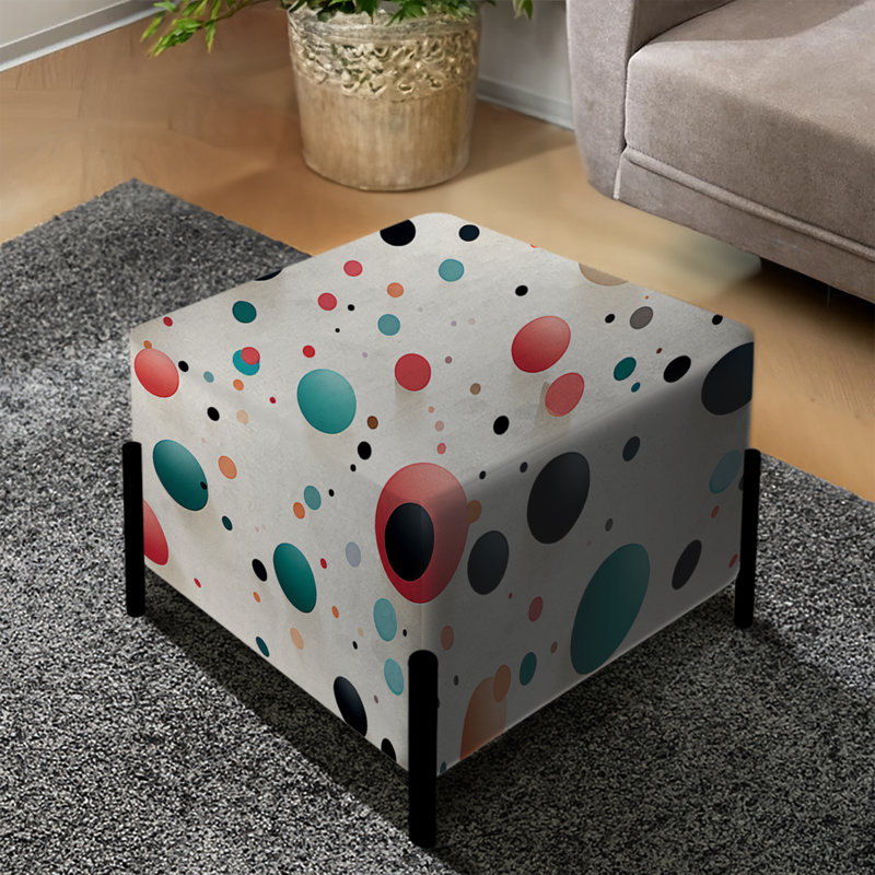 Motif artistique à pois Splendor - repose-pieds carré à pois