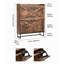 Armoire de rangement pour chaussures, brun, 2 tiroirs rabattables, pieds en métal, basculant, autoportant, idéal pour le salon, tablettes réglables pour tout type de chaussures