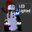 HOMCOM Inflatable Three Cute Penguins Building Snowman Christmas Lighted 6ft