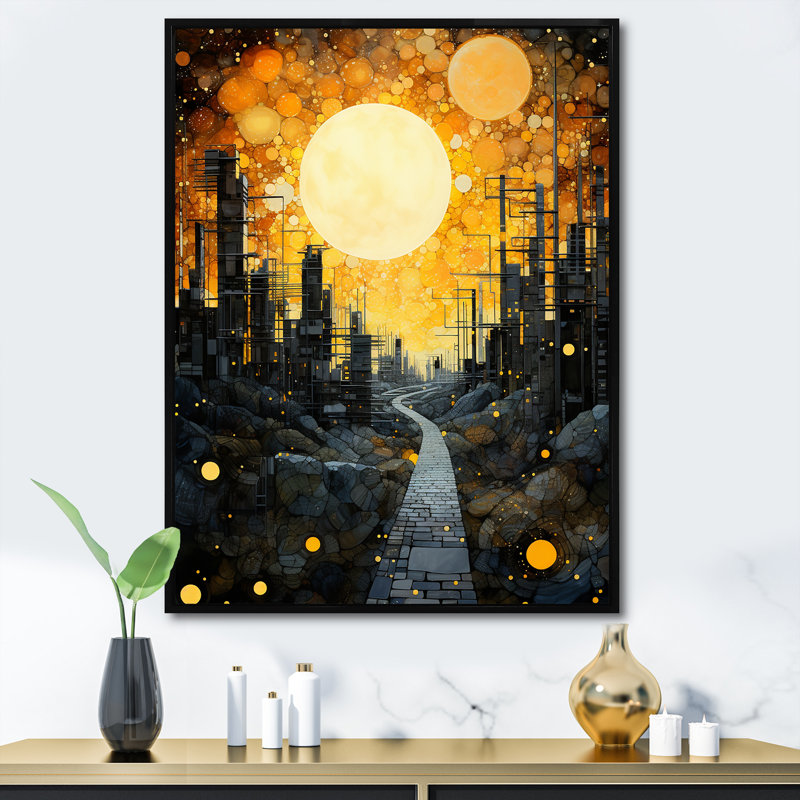 Panneaux solaires abstraits, collage de lumière du soleil II - Collages abstraits, art mural, Cadre flottant noir