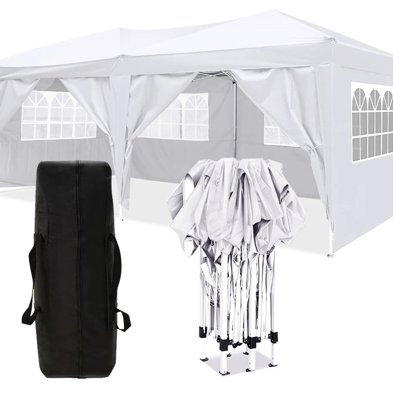 Tente de réception extérieure 10X20 avec 6 parois latérales amovibles et accessoires - Installation rapide, auvent pliant 10'X20 ', look élégant