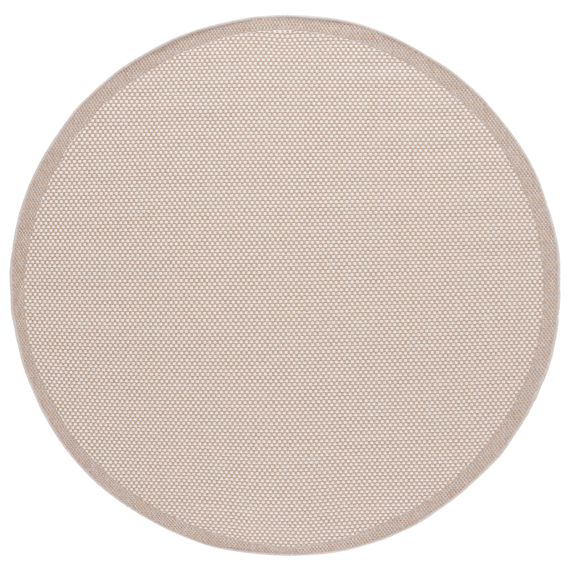 Osaka Sisal All-Weather Performance Checkered Rug, Round 6'7"
