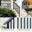 Ensemble de balustrades extérieures en acier allié noir à 5 marches (paquet de 2)-117195854