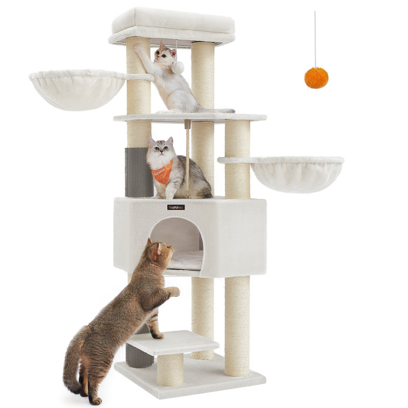 160 X 50 X 50 Cm 160cm H Cat Tree, Grey