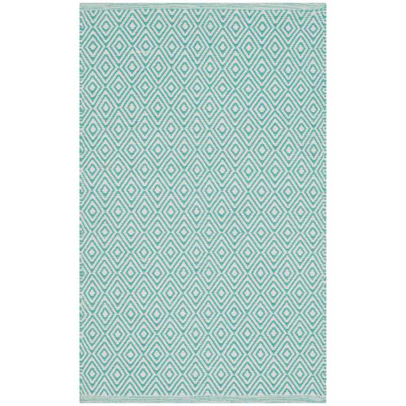Dryden Hand Woven Cotton Geometric Rug, Rectangle 2'6" x 4'