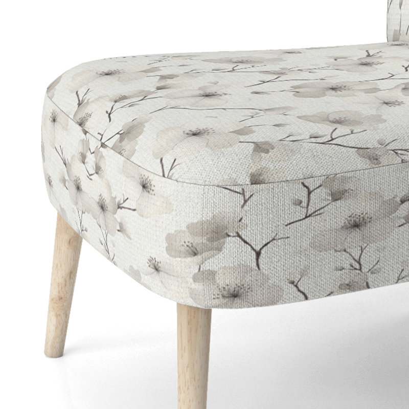Chaise d'appoint florale - Chaise d'appoint ivoire cerisiers en fleurs, Chaise d'appoint sans accoudoirs