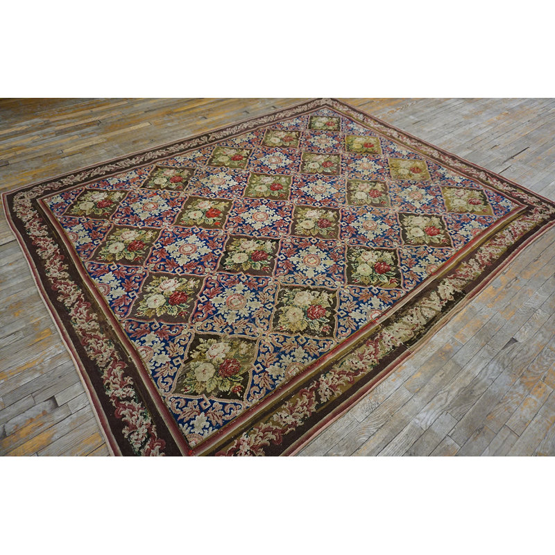Antique Wool Blue Flat Weave Rug