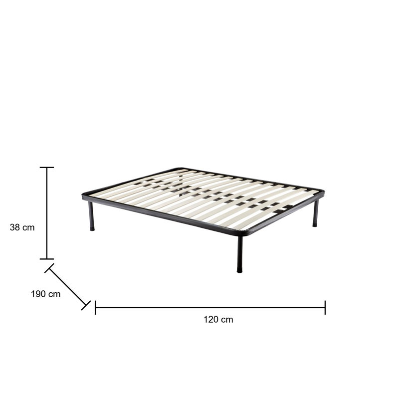 Colello Bed, 120 x 200cm, Gray