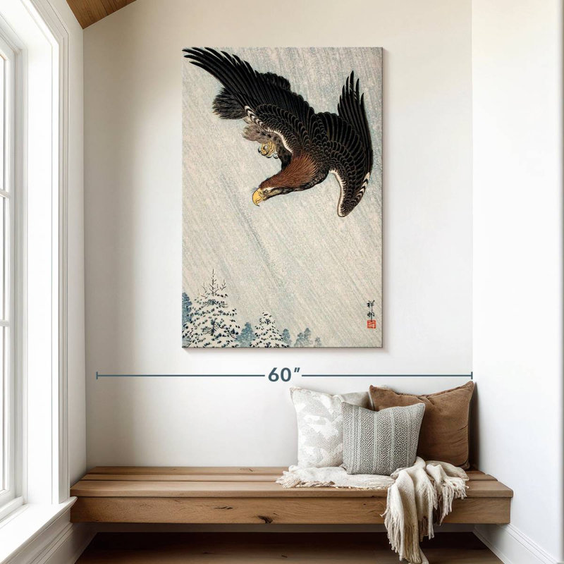 Brampt Eagle Flying In Snow, 48" H x 32" W
