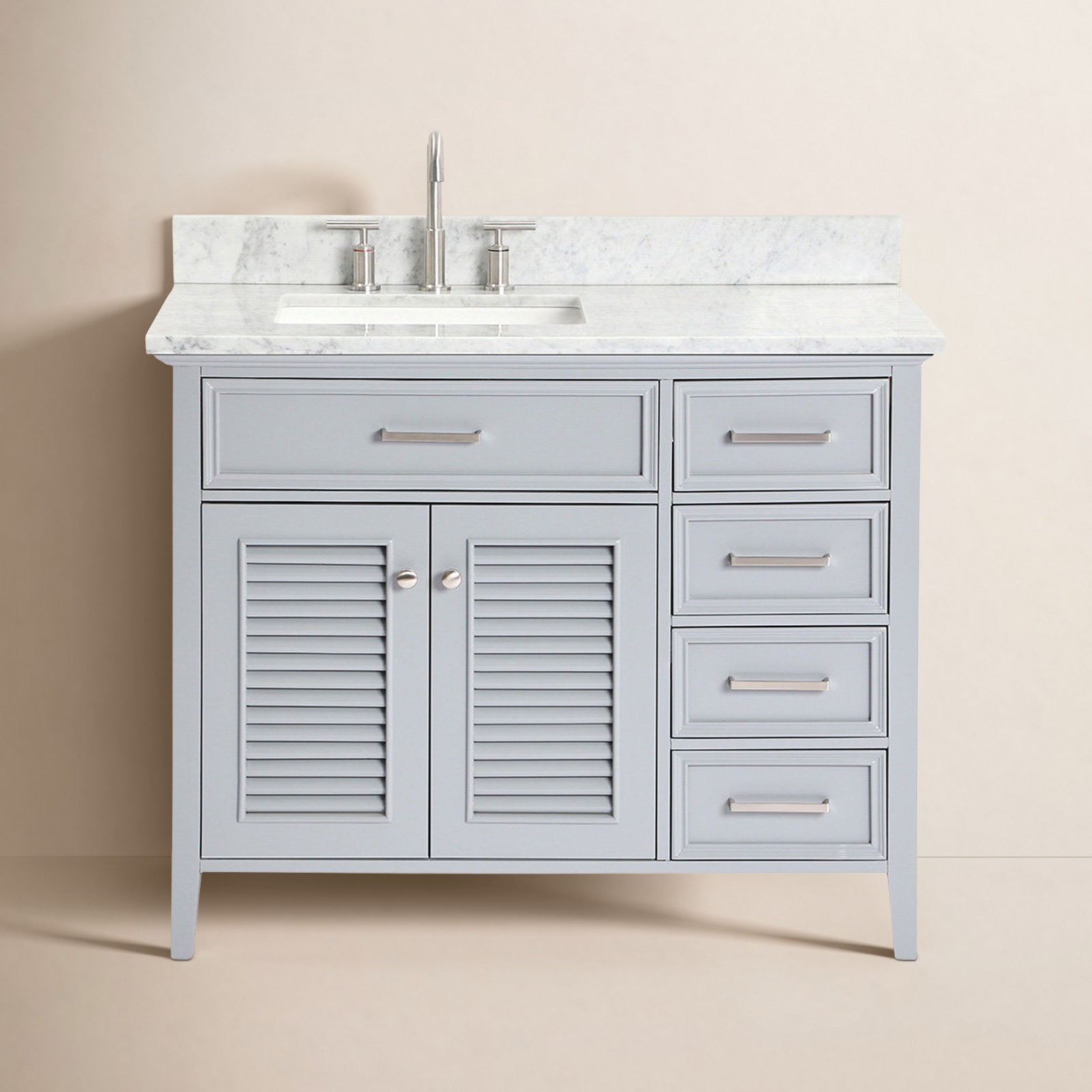 43'' Single Bathroom Vanity, Gray, Right