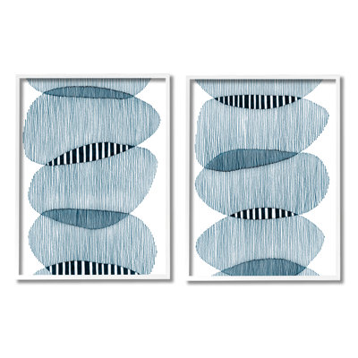 Stupell Industries Overlapping Circles Abstraction 2 Piece Canvas Wall Art Set Design by Nikki Galapon -  a2-580_wfr_2pc_11x14