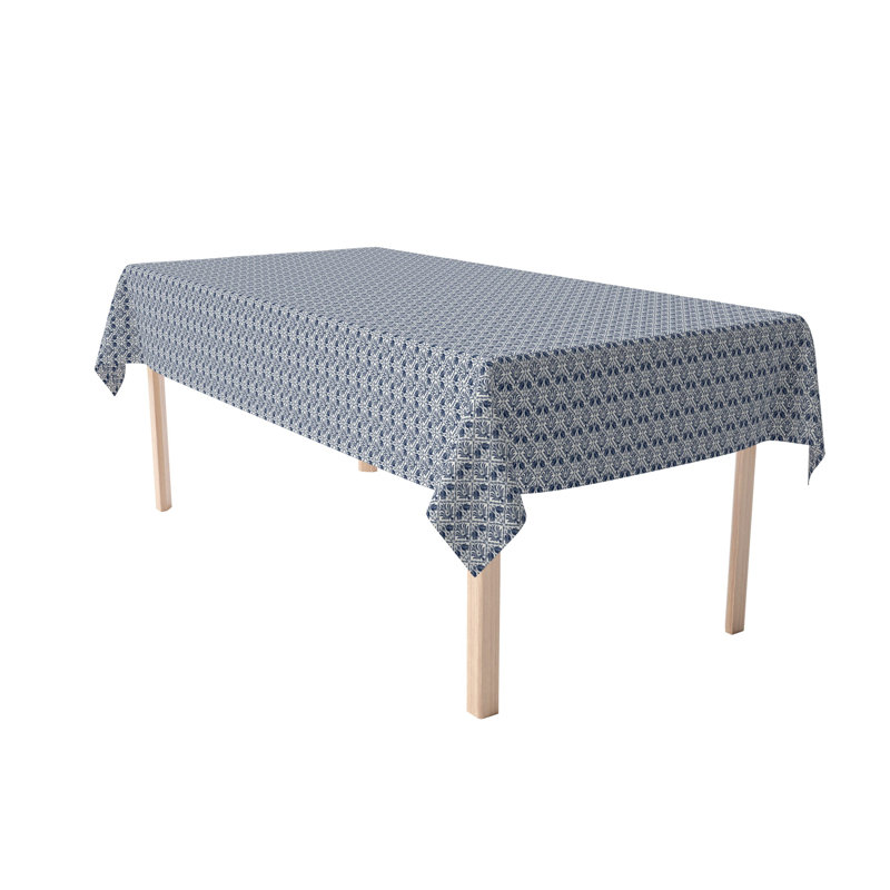 Rectangular Tablecloth, 100% Cotton, 52X104", Cranes In Damask, 84" L x 52" W