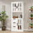 70.9" H White Dining Hutch With 3 Drawers + 2 Glass Door Cabinet