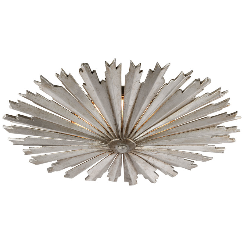 Claymore 5 - Light LED Flush Mount, Burnished Silver Leaf