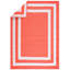 Tapis géométrique orange / blanc Aube-1840324477