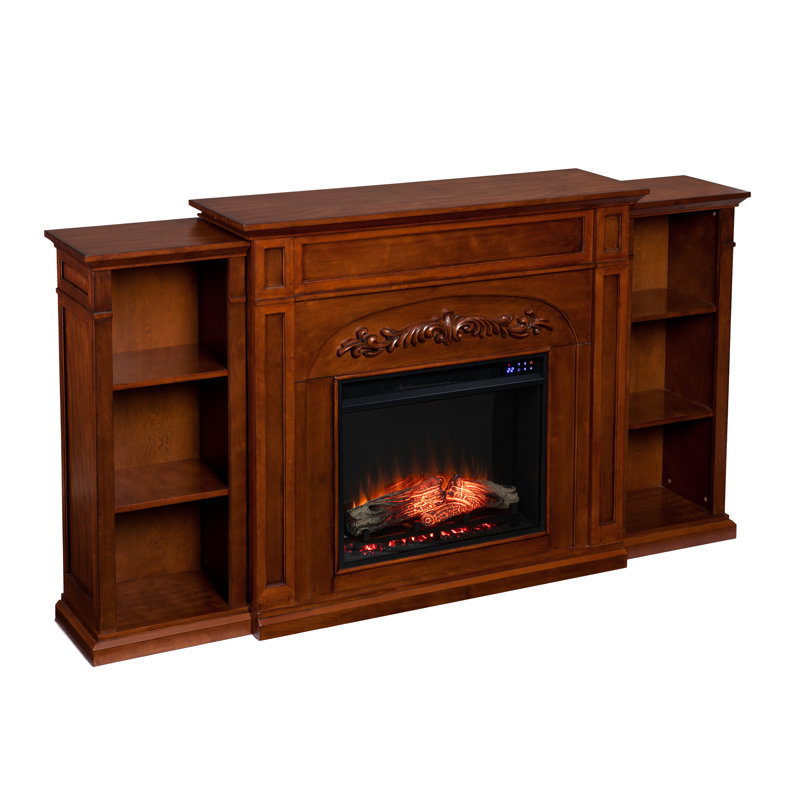 Tonsey 72.5'' W Electric Fireplace, Brown