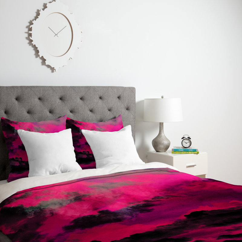 Housse de couette légère Caleb Troy Raspberry Storm Clouds, Housse de couette pour très grand lit