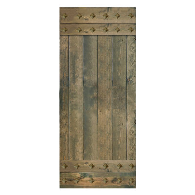 84'' Solid Wood Paneled Matte without Installation Hardware Kit Barn Door