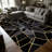 Black Gold Geometric carpet-easy to clean, machine-washable, soft and comfortable; suitable for door mats, kitchens, living rooms, bedrooms, corridors, and laundry areas. Easy to clean, durable carpet for home decoration.-130036971