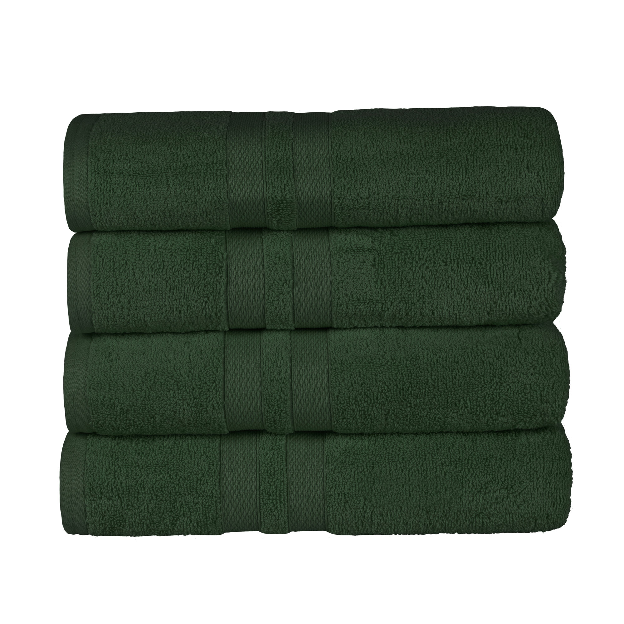 Winthrop 100% Cotton Quick-Drying Absorbent Solid Bath Towel Set , Forest Green
