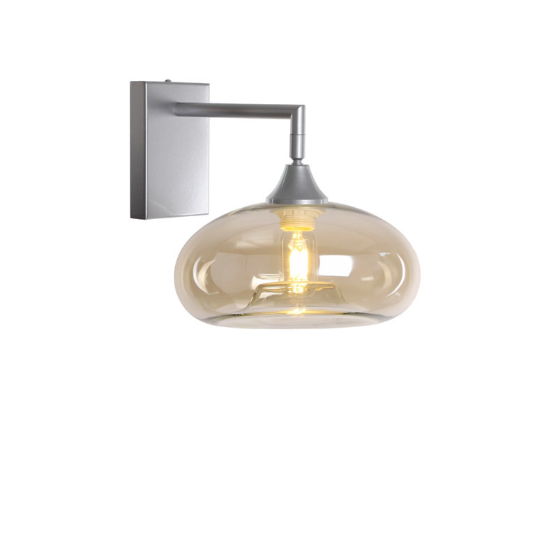 Bonifacio Iron Armed Sconce, Silver, Amber