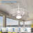 23" White Outdoor Ceiling Fan with Dimmable LED Light and Remote Patio Water Proof Fanlight 6-speed Reverisble DC Motor