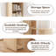 Bureau pliable extensible avec tablettes de rangement et roues mobiles - Bureau d'économie d'espace pour petits appartements et bureaux à domicile Burlywood