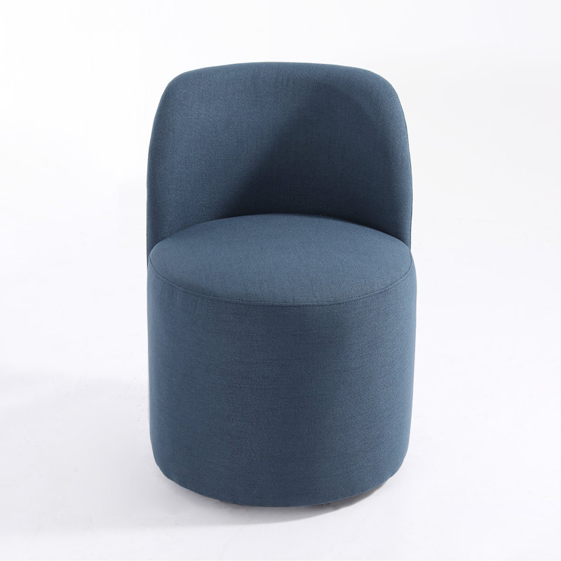 Upholstered Modern Navy Polyester Blend Side Dining Chair, Navy