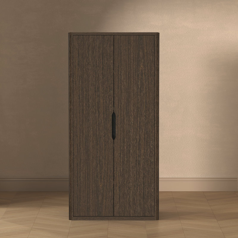Bibliothèque moderne à 5 tablettes avec portes en noyer H 79 "x l 38" Rivington, Noyer