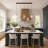 41.7" W 5-Light Dimmable Linear Kitchen Island Pendant With Teardrop Glass Shade