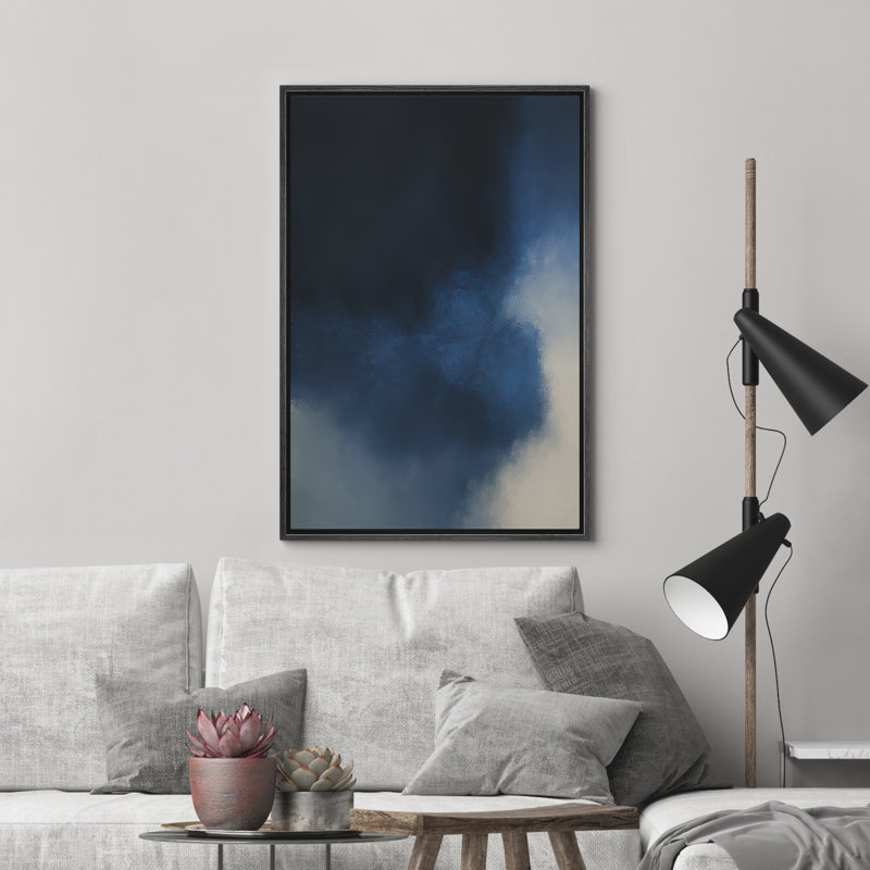 Reproduction d'art abstrait sur toile encadrée pour décoration intérieure moderne, H 36 po x l 24 po, Noir