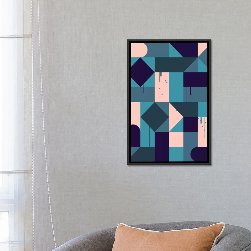 « villa », impression sur toile, H 26 po x l 18 po x P 1,5 po, Toile avec cadre noir, Pas de tapis